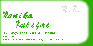 monika kulifai business card